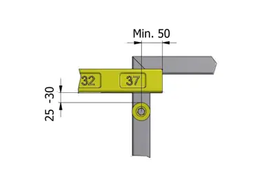Úchyt pro hranatý profil pro samouzavírací bezpečnostní branku SafeGate
