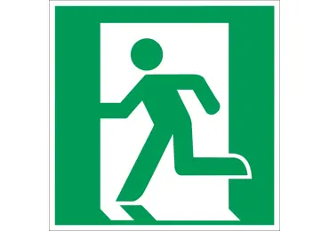 Únikové značení (luminiscenční) – úniková cesta vlevo