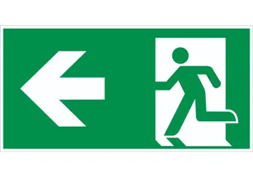 Únikové značení (luminiscenční) – úniková cesta vlevo