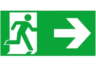 Únikové značení (luminiscenční) – úniková cesta vpravo
