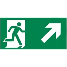 Únikové značení, úniková cesta nahoru vpravo – luminiscenční fólie, 400×200 mm