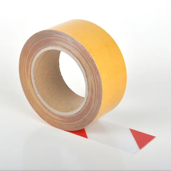 Univerzální podlahová páska WT-5125 – PVC, červeno-bílá, 50 mm × 10 m