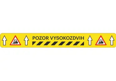 Univerzální podlahové značení s potiskem WT-5125 – PVC, ''Pozor vysokozdvih'',