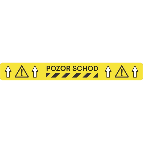 Univerzální podlahové značení s potiskem WT-5229, ''Pozor schod'' – polyester, 5 m × 50 mm