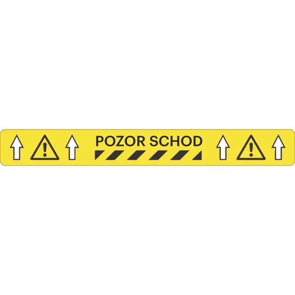 Univerzální podlahové značení s potiskem WT-5420, ''Pozor schod'' – protiskluzová fólie, 5 m × 75 mm