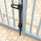 Uzamykatelný závorový uzávěr pro brány – 610 mm, nerezová ocel, černá