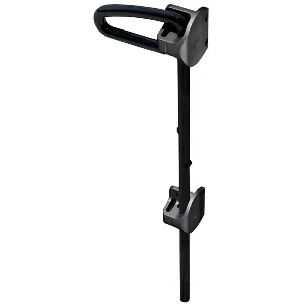 Uzamykatelný závorový uzávěr pro kovové brány – černá, nerezová ocel, 610 mm