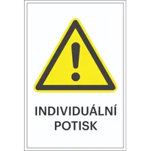 Varovné značení, obecná výstražná značka, s možností individuálního textu – fólie, 100×150 mm