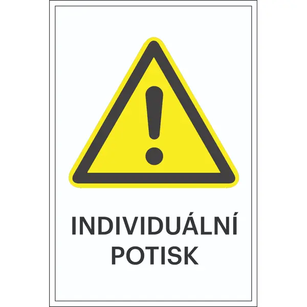 Varovné značení, obecná výstražná značka, s možností individuálního textu – plast, 300×450 mm