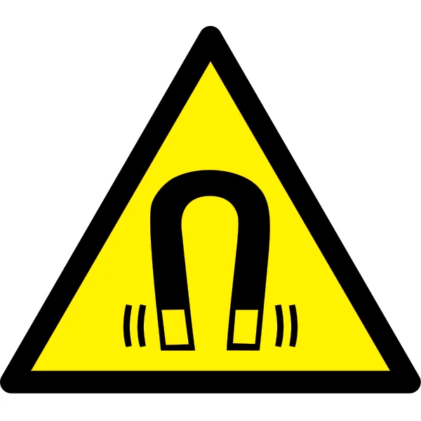 Varovné značení, pozor silné magnetické pole – fólie, 200×173 mm