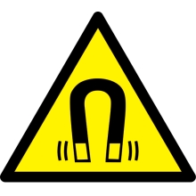 Varovné značení, pozor silné magnetické pole – hliníkový kompozit, 200×173 mm