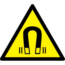 Varovné značení, pozor silné magnetické pole – hliníkový kompozit, 400×347 mm