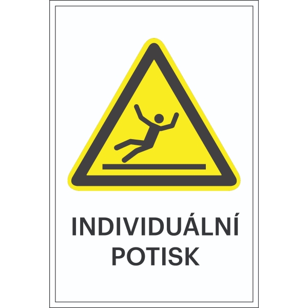 Varovné značení, riziko uklouznutí, s možností individuálního textu – hliníkový kompozit, 300×450 mm