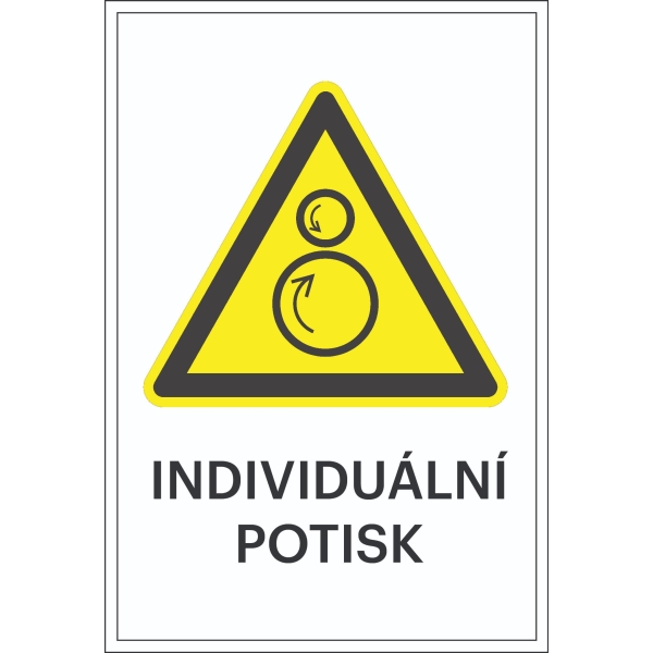 Varovné značení, upozornění na protichůdné role, s možností individuálního textu – fólie, 100×150 mm