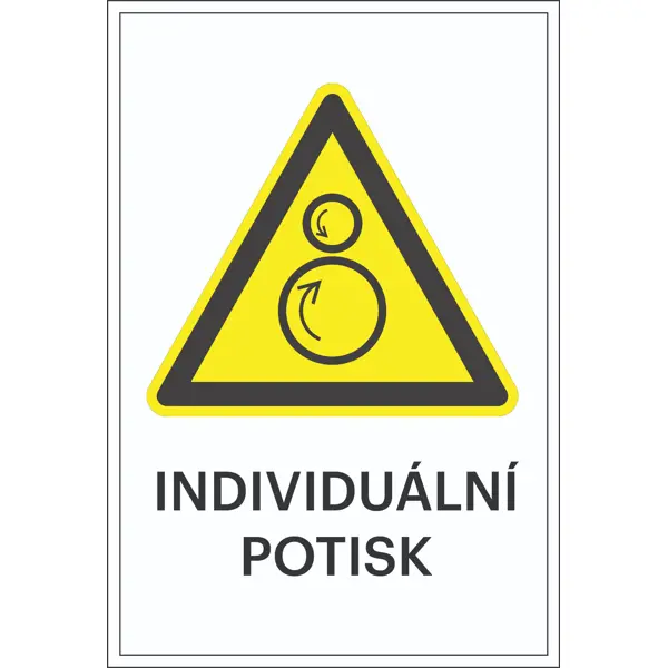 Varovné značení, upozornění na protichůdné role, s možností individuálního textu – fólie, 200×300 mm