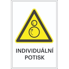 Varovné značení, upozornění na protichůdné role, s možností individuálního textu – hliníkový kompozit, 400×600 mm