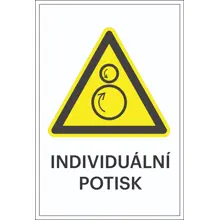 Varovné značení, upozornění na protichůdné role, s možností individuálního textu – hliníkový kompozit, 400×600 mm