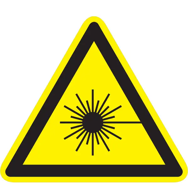 Varovné značení, varování před laserovým paprskem – fólie, 100×87 mm