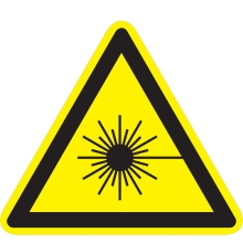 Varovné značení, varování před laserovým paprskem – hliníkový kompozit, 400×347 mm
