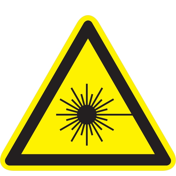 Varovné značení, varování před laserovým paprskem – hliníkový kompozit, 400×347 mm
