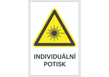 Varovné značení, Varování před laserovým paprskem + individuální text