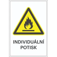 Varovné značení, varování před nebezpečím požáru, s možností individuálního textu – hliníkový kompozit, 400×600 mm