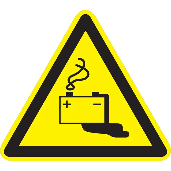 Varovné značení, varování před nebezpečím při nabíjení baterií – fólie, 75×65 mm