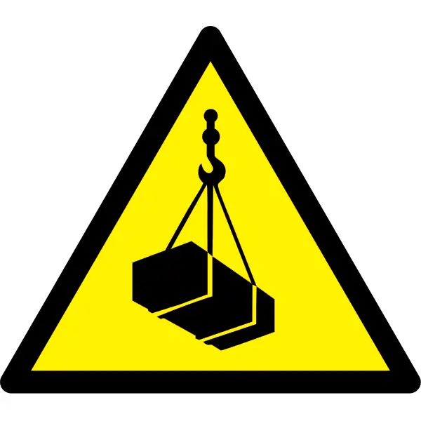 Varovné značení, varování před pohyblivým nákladem – plast, 100×87 mm