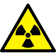 Varovné značení, varování před radioaktivními látkami – hliníkový kompozit, 400×347 mm