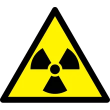 Varovné značení, varování před radioaktivními látkami – hliníkový kompozit, 400×347 mm