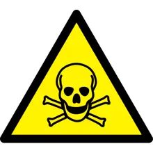 Varovné značení, varování před toxickými látkami – plast, 100×87 mm