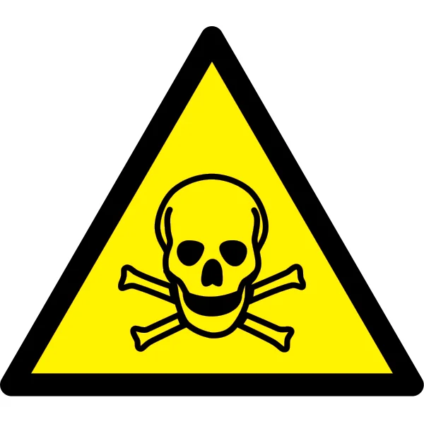 Varovné značení, varování před toxickými látkami – plast, 100×87 mm