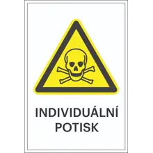 Varovné značení, varování před toxickými látkami, s možností individuálního textu – hliníkový kompozit, 400×600 mm