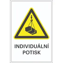 Varovné značení, varování před vážným zatížením ohýbačky, s možností individuálního textu – hliníkový kompozit, 500×750 mm