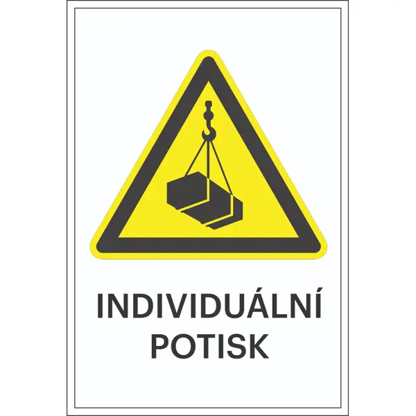 Varovné značení, varování před vážným zatížením ohýbačky, s možností individuálního textu – hliníkový kompozit, 500×750 mm