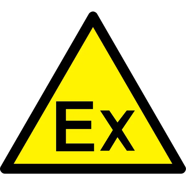 Varovné značení, varování před výbušnou atmosférou – fólie, 200×173 mm