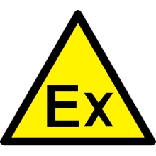 Varovné značení, varování před výbušnou atmosférou – hliníkový kompozit, 400×347 mm