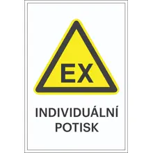 Varovné značení, varování před výbušnou atmosférou, s možností individuálního textu – hliníkový kompozit, 400×600 mm