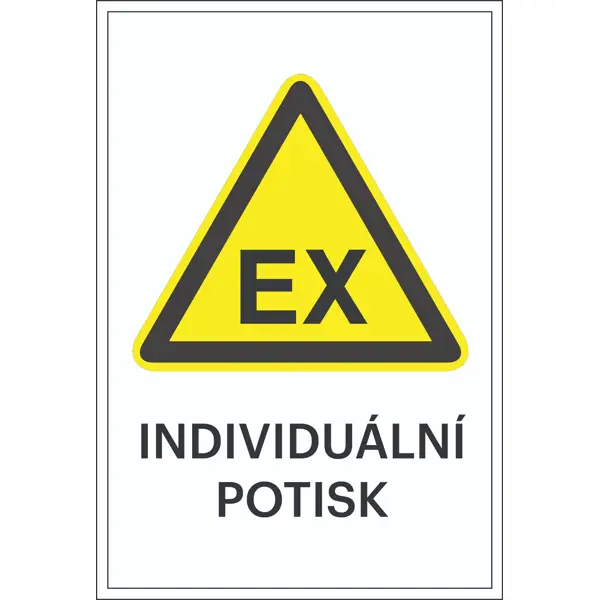 Varovné značení, varování před výbušnou atmosférou, s možností individuálního textu – plast, 200×300 mm