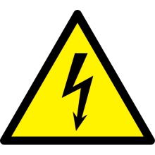 Varovné značení, výstraha před elektrickým napětím – hliníkový kompozit, 600×520 mm