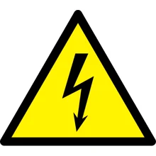 Varovné značení, výstraha před elektrickým napětím – hliníkový kompozit, 600×520 mm