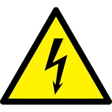 Varovné značení, výstraha před elektrickým napětím – protiskluzové PVC, 400×347 mm