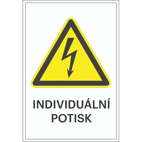 Varovné značení, výstraha před elektrickým napětím, s možností individuálního textu – plast, 300×450 mm