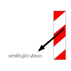 Vysoce reflexní výstražné značení WT-5219 – 100 mm × 5 m, červeno-bílá, směr doleva