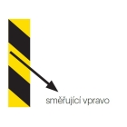 Vysoce reflexní výstražné značení WT-5219 – 50 mm × 5 m, žluto-černá, směr doprava