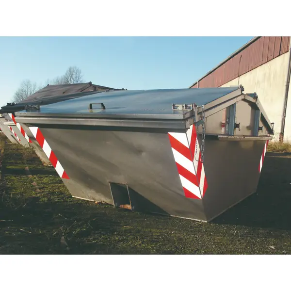 Výstražné značení kontejnerů WT-5219 – 141×705 mm, červeno-bílá, 1 pruh ukazující doprava