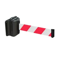 Zahrazovací nástěnná kazeta Mini, černá – červeno-bílé pásmo 2,3 m