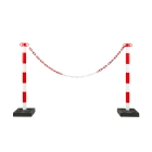 Zahrazovací sloupek Economic s hranatou podstavou, červeno-bílá