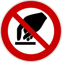 Zákazové značení, nedotýkat se – plast, pr. 100 mm