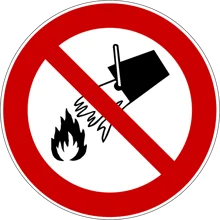 Zákazové značení, nehasit vodou – hliníkový kompozit, pr. 400 mm